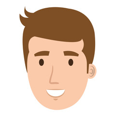 Fototapeta premium young man head avatar character vector illustration design