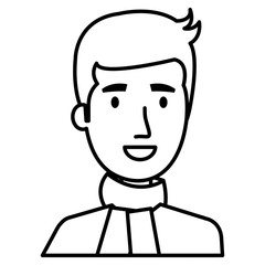 young man model avatar character vector illustration design