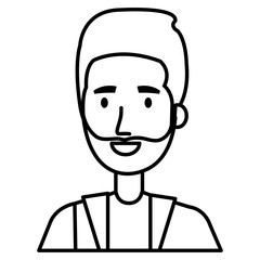 young man model avatar character vector illustration design