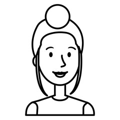 beautiful and young woman character vector illustration design