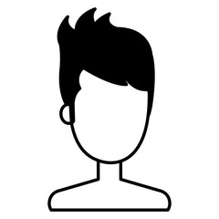 young man shirtless avatar character vector illustration design