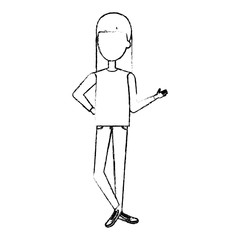 beautiful and young woman character vector illustration design