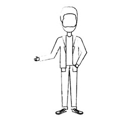 young man model avatar character vector illustration design