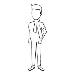 young man model avatar character vector illustration design
