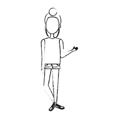 beautiful and young woman character vector illustration design