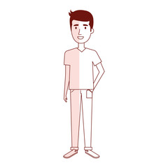 young man model avatar character vector illustration design