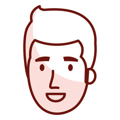 young man head avatar character vector illustration design