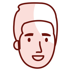 young man head avatar character vector illustration design