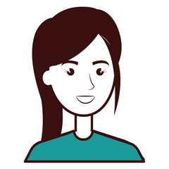 beautiful and young woman character vector illustration design