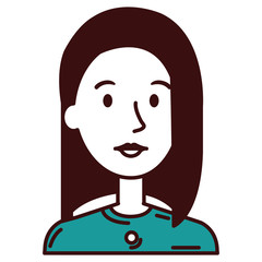 beautiful and young woman character vector illustration design