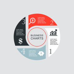 Business Diagram circle 3 4 5 6