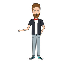 young man model avatar character vector illustration design