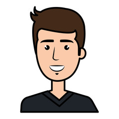 young man model avatar character vector illustration design