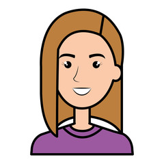 beautiful and young woman character vector illustration design