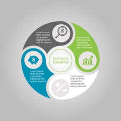 Business Diagram circle 2 3 4 5 6