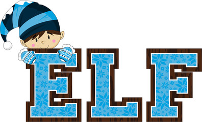 Cute Cartoon Christmas Elf