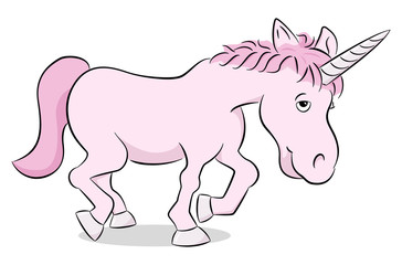 rosa Cartoon Einhorn 