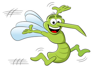 fröhlicher Cartoon Moskito 