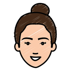 beautiful and young woman character vector illustration design