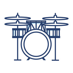 battery drums musical instrument vector illustration design