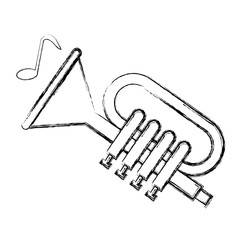 trumpet musical instrument icon vector illustration design