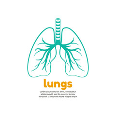 Human lungs symbol