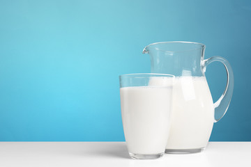 Pitcher  with some milk