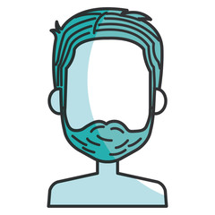 young man shirtless avatar character vector illustration design