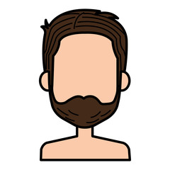 young man shirtless avatar character vector illustration design