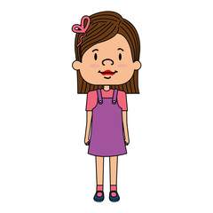 cute little girl character vector illustration design