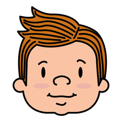 cute boy head avatar character vector illustration design