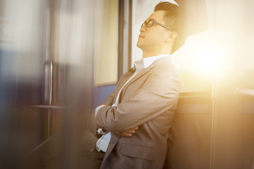 Napping inside train