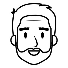 cute grandfather head avatar character vector illustration design