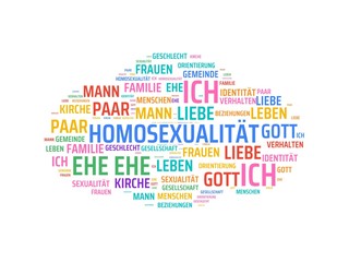 Fototapeta premium HOMOSEXUALITÄT - Bilder mit Wörtern aus dem Bereich Homosexualität, Wort, Bild, Illustration
