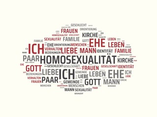 Obraz premium HOMOSEXUALITÄT - Bilder mit Wörtern aus dem Bereich Homosexualität, Wort, Bild, Illustration