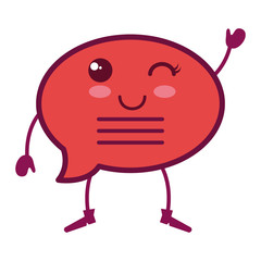 speech bubble message kawaii character vector illustration design