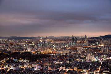 Fototapeta na wymiar South Korea. Beautiful night scenery in Seoul