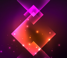 Dark background design with squares and shiny glowing effects