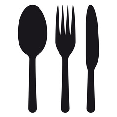 Set of spoon, fork and knife