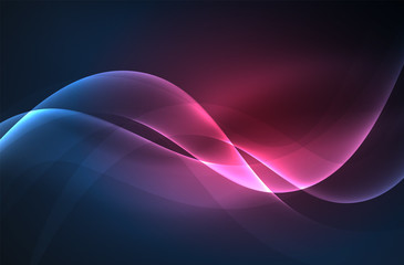 Smoky glowing waves in the dark