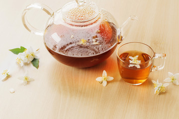 Jasmine tea on the table