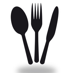 Set of spoon, fork and knife