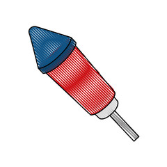 firework rocket icon over white background colorful design vector illustration