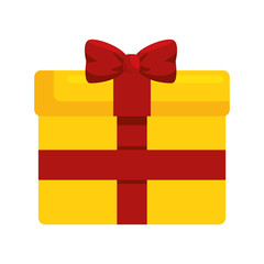 gift box icon over white background colorful design vector illustration