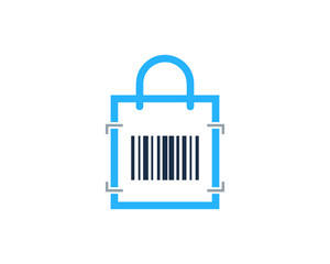 Barcode Shop Icon Logo Design Element