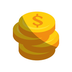 money coins icon over white background vector illustration