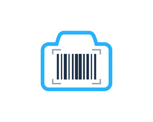 Camera Barcode Icon Logo Design Element