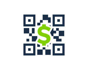Barcode Money Icon Logo Design Element