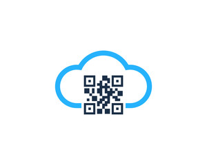Cloud Barcode Icon Logo Design Element