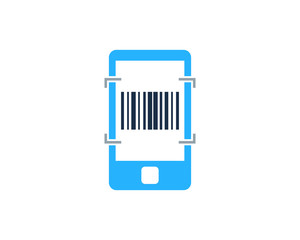 Barcode Mobile Icon Logo Design Element